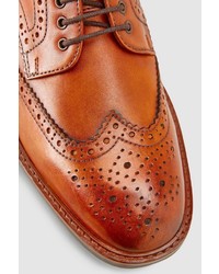 rotbraune Leder Brogues von next