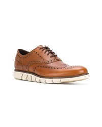 rotbraune Leder Brogues von Cole Haan