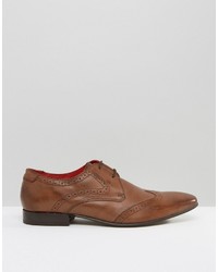 rotbraune Leder Brogues von Base London