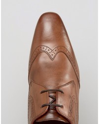 rotbraune Leder Brogues von Base London