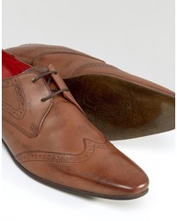 rotbraune Leder Brogues von Base London