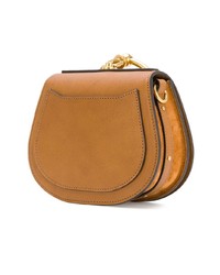 rotbraune Leder Clutch von Chloé