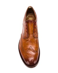 rotbraune Leder Derby Schuhe von Officine Creative