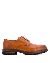 rotbraune Leder Derby Schuhe von Brunello Cucinelli