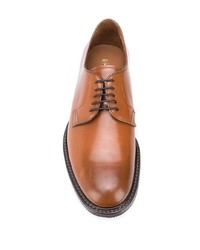 rotbraune Leder Derby Schuhe von Brunello Cucinelli