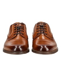 rotbraune Leder Derby Schuhe von Clarks
