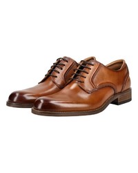 rotbraune Leder Derby Schuhe von Clarks