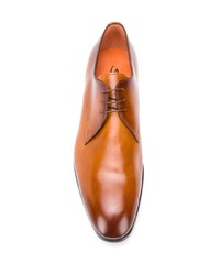 rotbraune Leder Derby Schuhe von Santoni