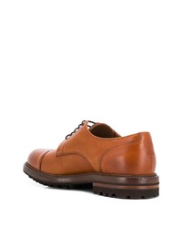 rotbraune Leder Derby Schuhe von Brunello Cucinelli