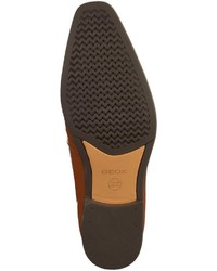 rotbraune Leder Derby Schuhe von Geox