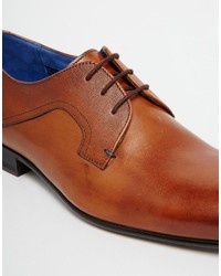 rotbraune Leder Derby Schuhe von Ted Baker