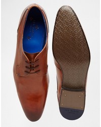 rotbraune Leder Derby Schuhe von Ted Baker