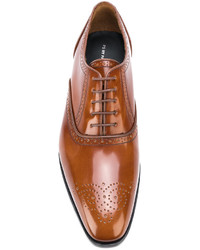 rotbraune Leder Derby Schuhe von Paul Smith