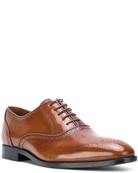 rotbraune Leder Derby Schuhe von Paul Smith