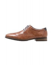 rotbraune Leder Derby Schuhe von Rieker