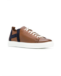 rotbraune Leder niedrige Sneakers von Henderson Baracco