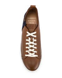 rotbraune Leder niedrige Sneakers von Henderson Baracco