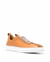 rotbraune Leder niedrige Sneakers von Scarosso