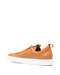 rotbraune Leder niedrige Sneakers von Scarosso