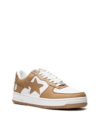 rotbraune Leder niedrige Sneakers von A Bathing Ape