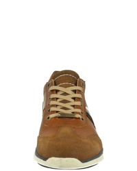 rotbraune Leder niedrige Sneakers von Bullboxer