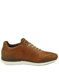 rotbraune Leder niedrige Sneakers von Bullboxer