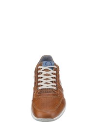 rotbraune Leder niedrige Sneakers von Bullboxer