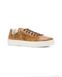 rotbraune Leder niedrige Sneakers von Premiata