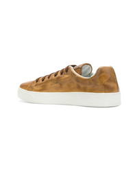 rotbraune Leder niedrige Sneakers von Premiata