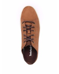 rotbraune Leder niedrige Sneakers von Timberland