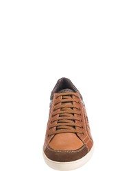 rotbraune Leder niedrige Sneakers von Geox