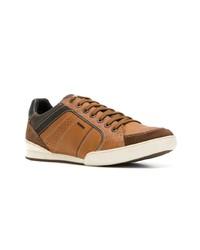 rotbraune Leder niedrige Sneakers von Geox