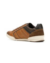 rotbraune Leder niedrige Sneakers von Geox