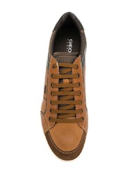 rotbraune Leder niedrige Sneakers von Geox