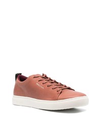 rotbraune Leder niedrige Sneakers von PS Paul Smith