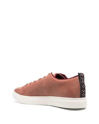 rotbraune Leder niedrige Sneakers von PS Paul Smith