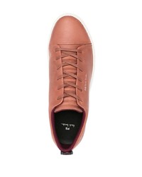 rotbraune Leder niedrige Sneakers von PS Paul Smith