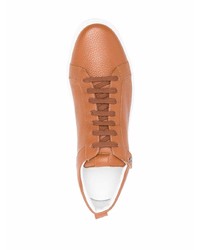 rotbraune Leder niedrige Sneakers von Corneliani