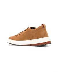 rotbraune Leder niedrige Sneakers von Corneliani