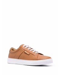 rotbraune Leder niedrige Sneakers von Billionaire