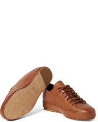 rotbraune Leder niedrige Sneakers von Feit