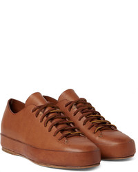 rotbraune Leder niedrige Sneakers von Feit