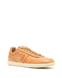 rotbraune Leder niedrige Sneakers von Tod's