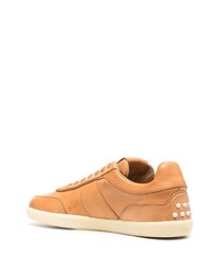 rotbraune Leder niedrige Sneakers von Tod's