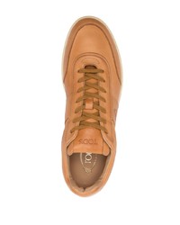 rotbraune Leder niedrige Sneakers von Tod's