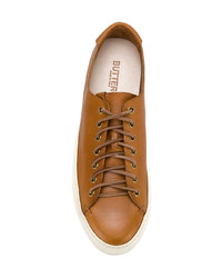 rotbraune Leder niedrige Sneakers von Buttero