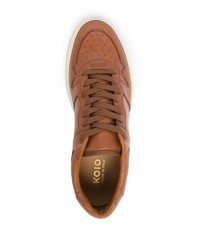 rotbraune Leder niedrige Sneakers von Koio