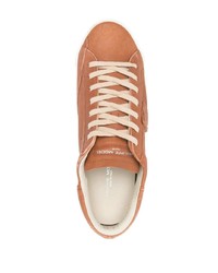 rotbraune Leder niedrige Sneakers von Philippe Model Paris