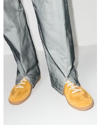 rotbraune Leder niedrige Sneakers von Maison Margiela