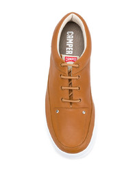 rotbraune Leder niedrige Sneakers von Camper